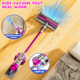 BLAXTEM 4-in-1 kids vacuum heads and attachments enable versatile pretend cleaning.
