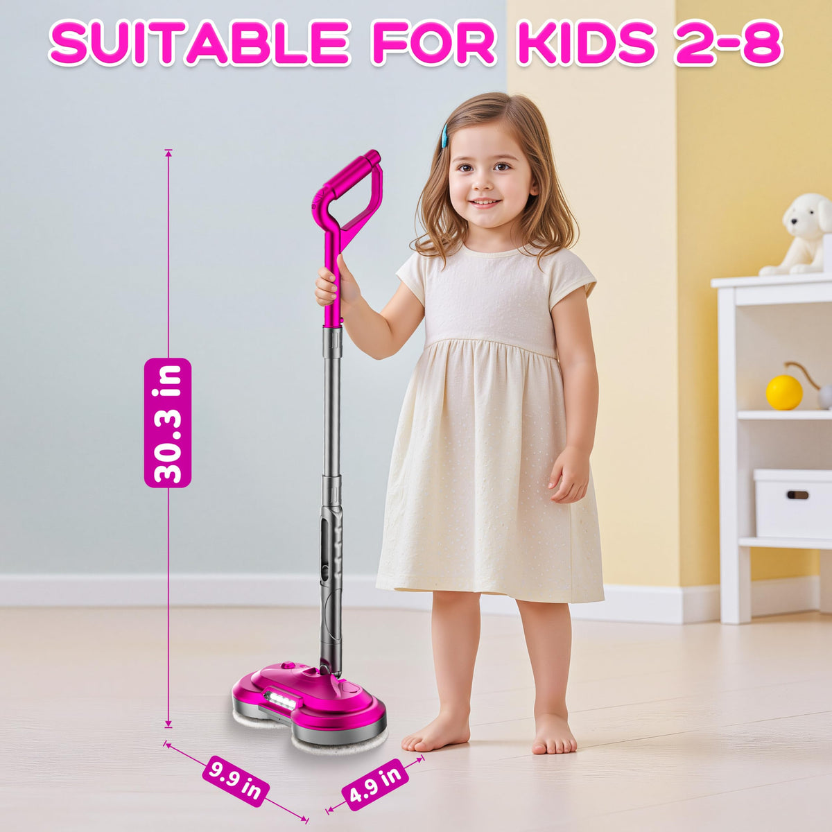 BLAXTEM safe-design mop toy with rounded edges for worry-free use