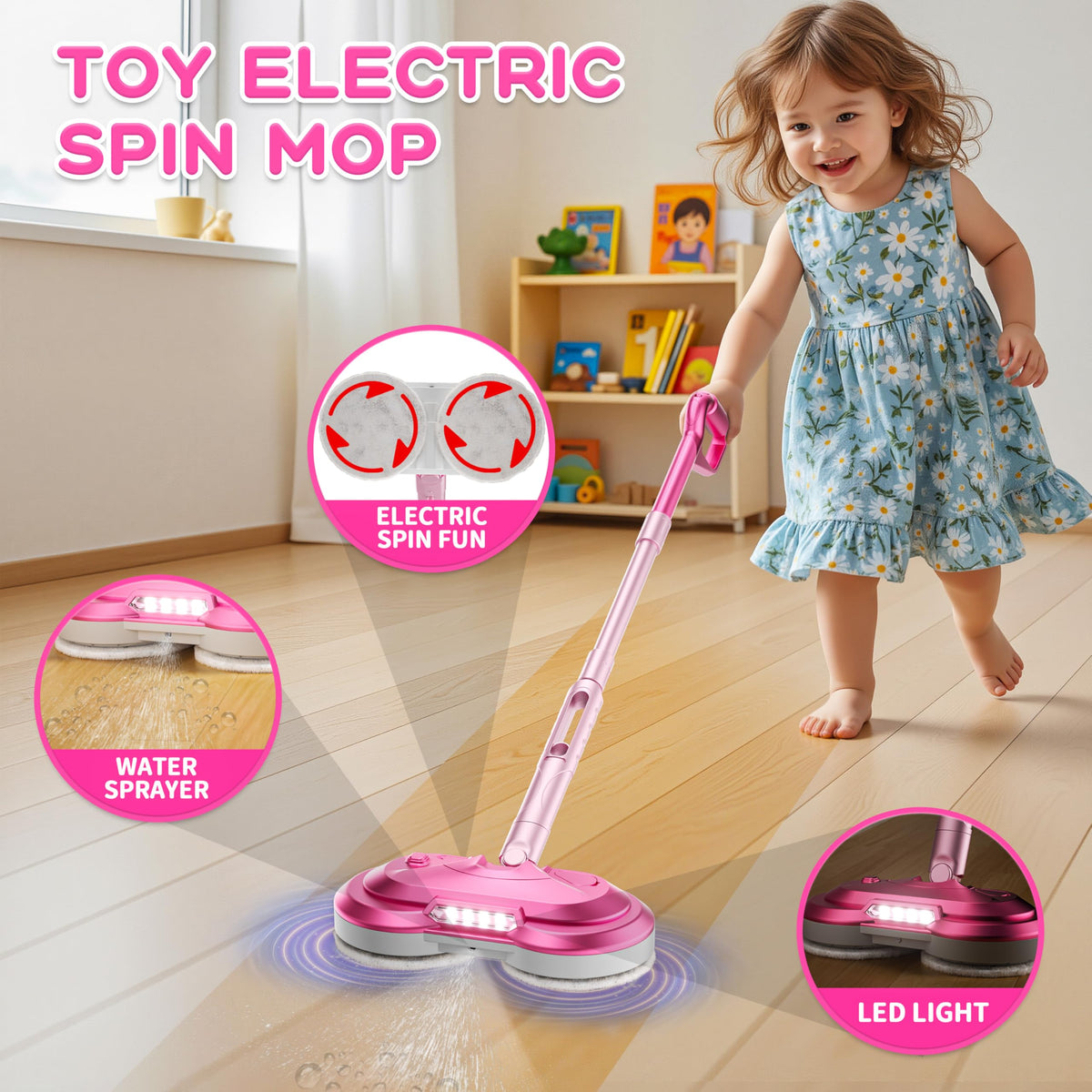 BLAXTEM rechargeable mop toy with USB-C charging for extended play sessions.
