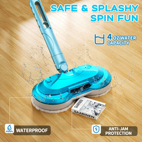 BLAXTEM removable mop pads simplify quick cleanups during play