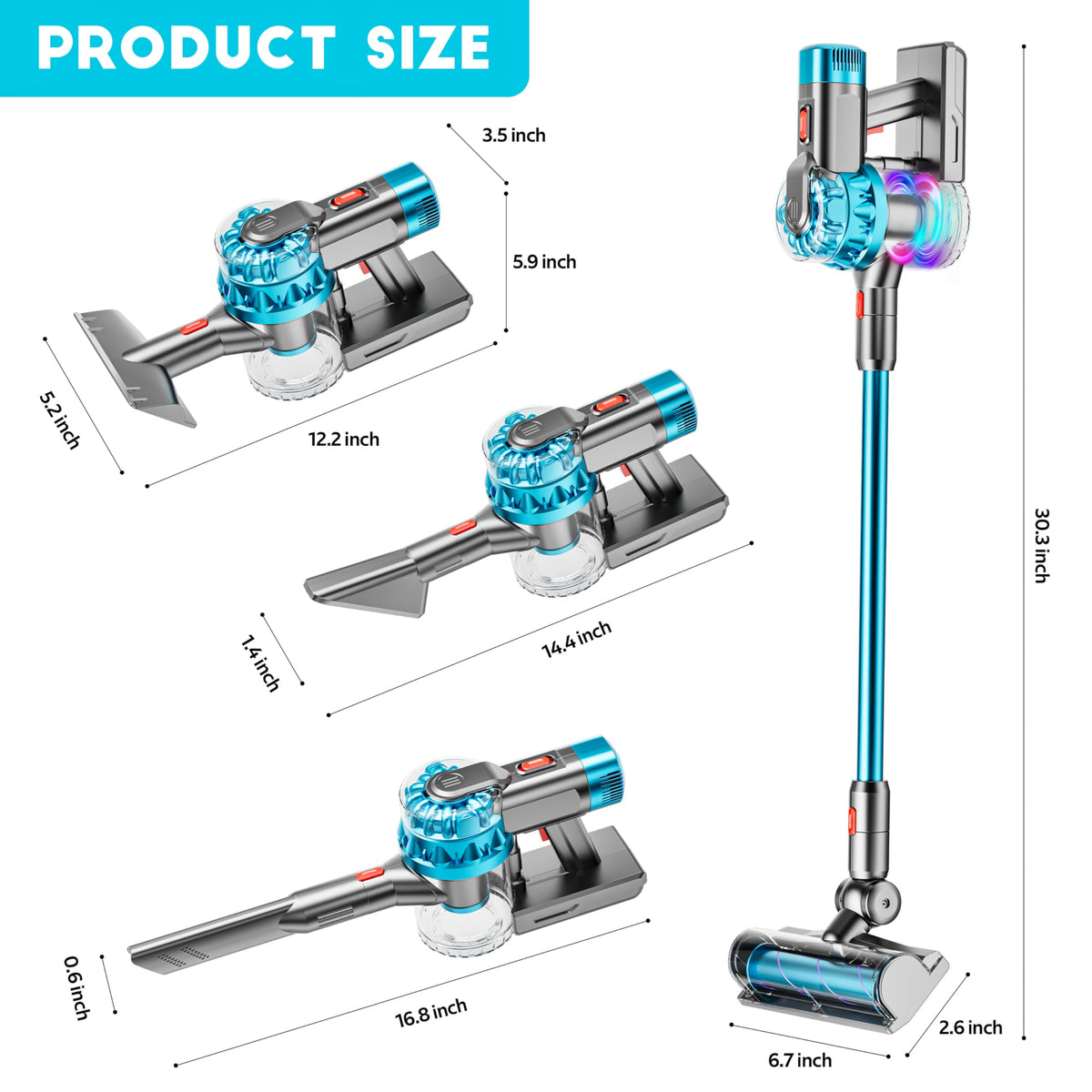 BLAXTEM toy vacuum with dust pieces demonstrating pretend cleanup use.