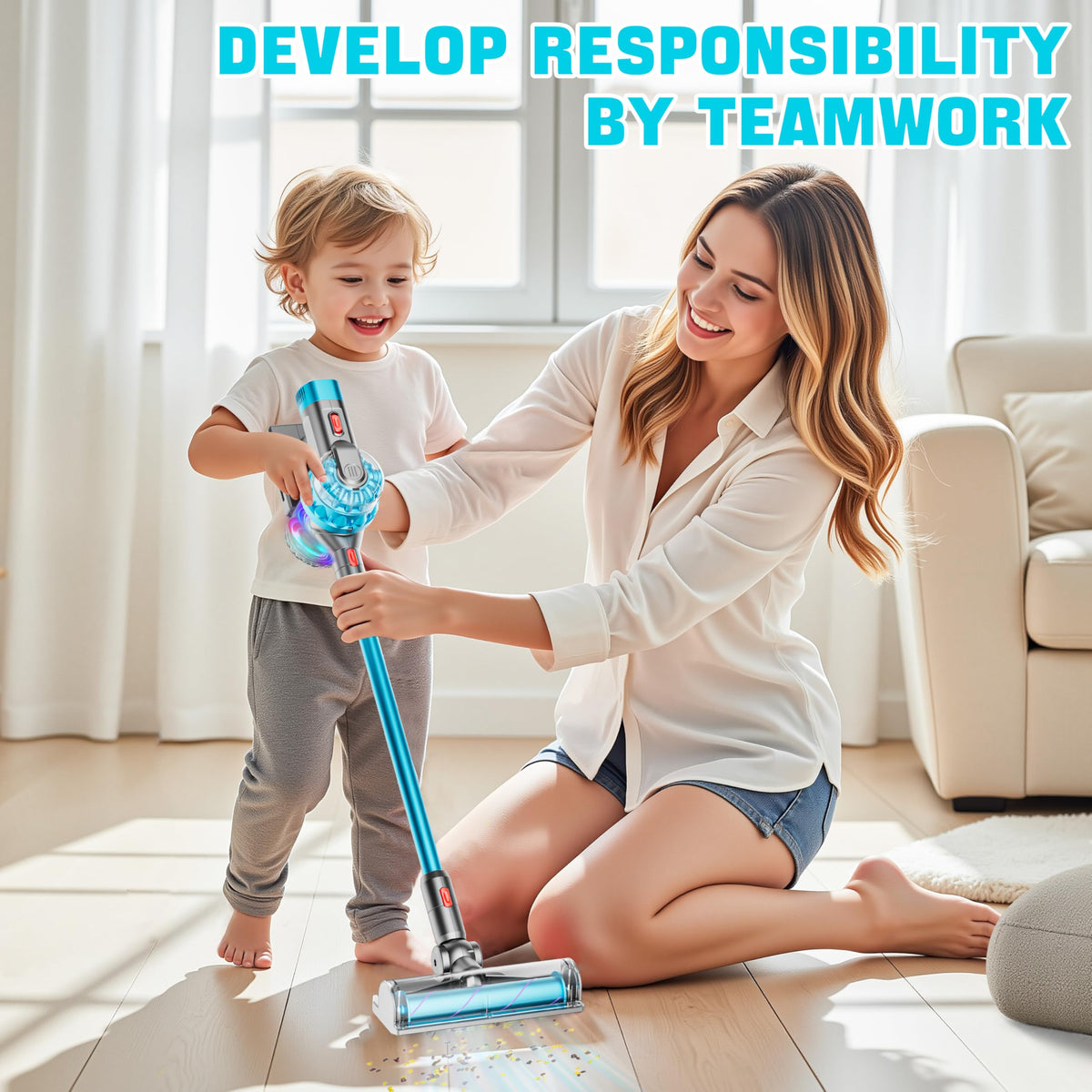 BLAXTEM dusting attachment removes light debris in play areas