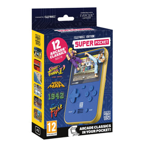 Blaze Entertainment Super Pocket Capcom Edition side profile, ergonomic grip for comfortable sessions.