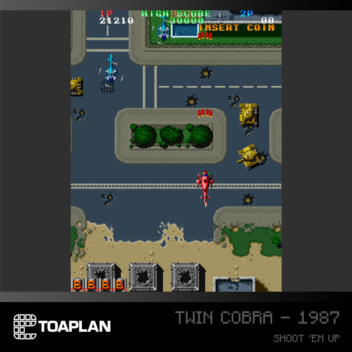 Rally Bike gameplay on Blaze Evercade Toaplan cartridge featuring colorful racing action