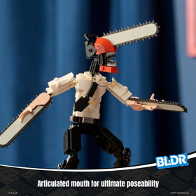 BLDR Chainsaw Man opening jaws detail enhances authentic action pose options