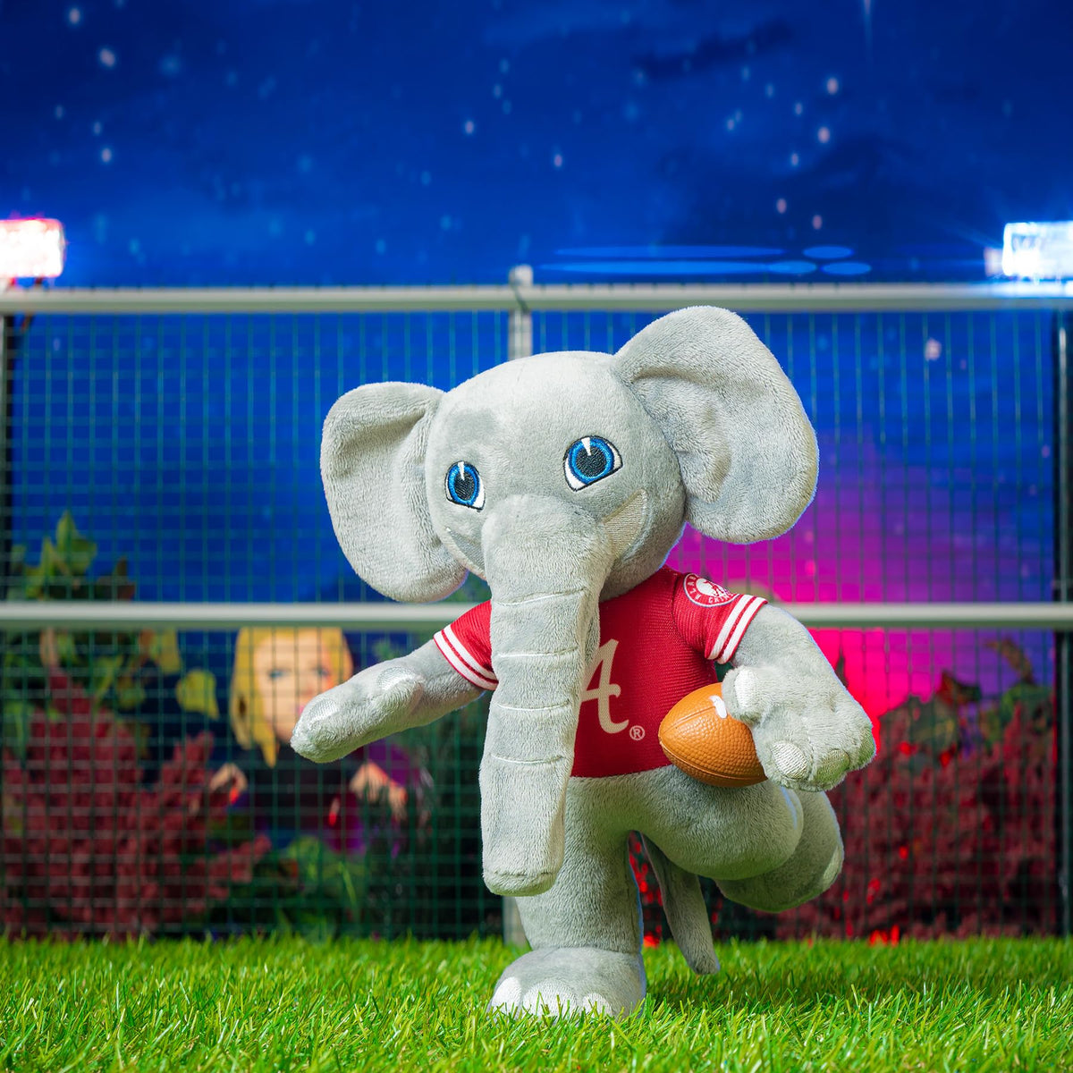 Bleacher Creatures Alabama Crimson Tide Al the Elephant plush fabric texture adds soft touch.