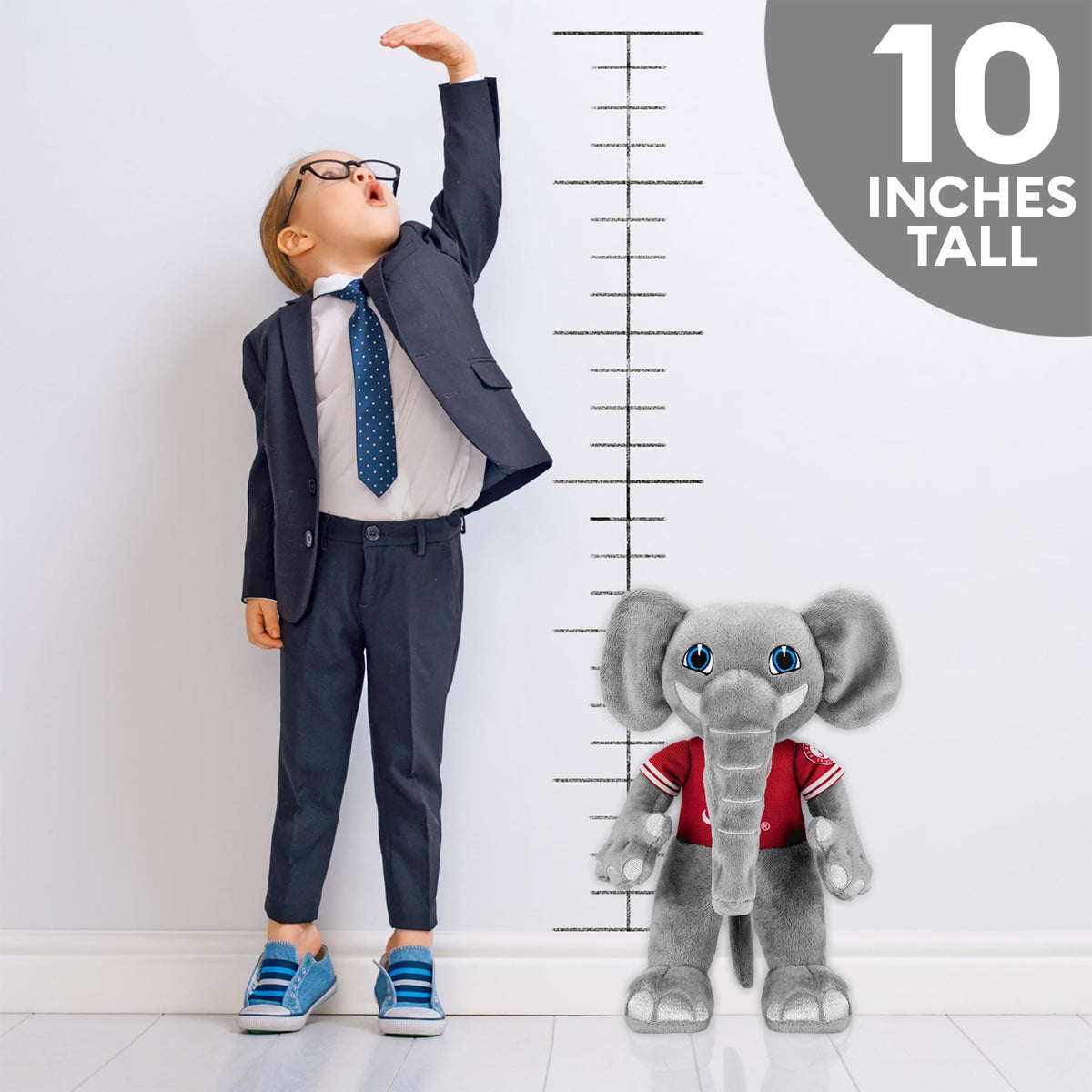 Bleacher Creatures Alabama Crimson Tide Al the Elephant plush side profile for shelf display.