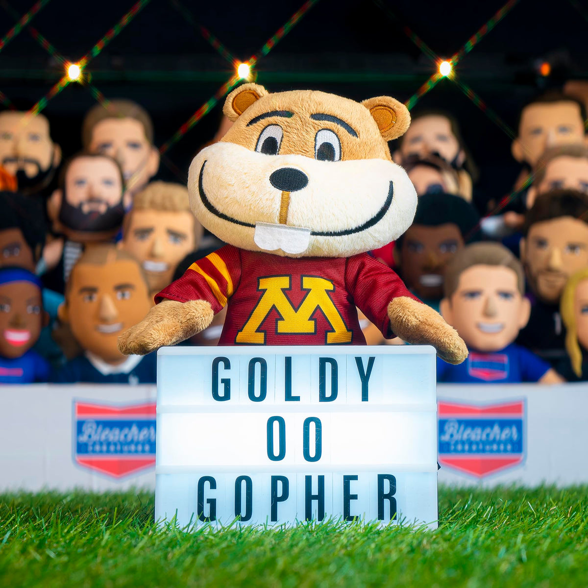 Bleacher Creatures Goldy Gopher official University of Minnesota logo detail adds authenticity.