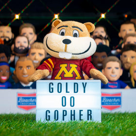 Bleacher Creatures Goldy Gopher official University of Minnesota logo detail adds authenticity.