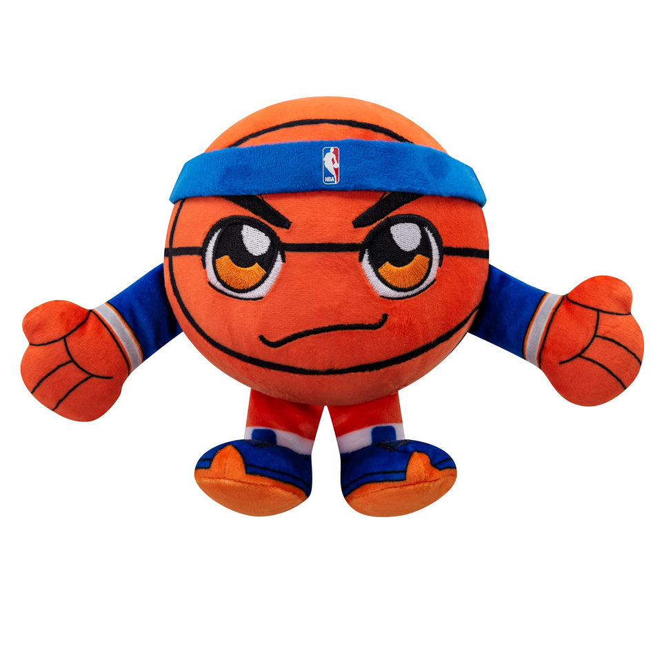 Bleacher Creatures Knicks Kuricha 8-inch sitting plush on shelf adds team spirit.