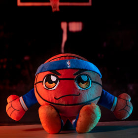 Bleacher Creatures Knicks Kuricha 8-inch sitting plush is cuddle-friendly.