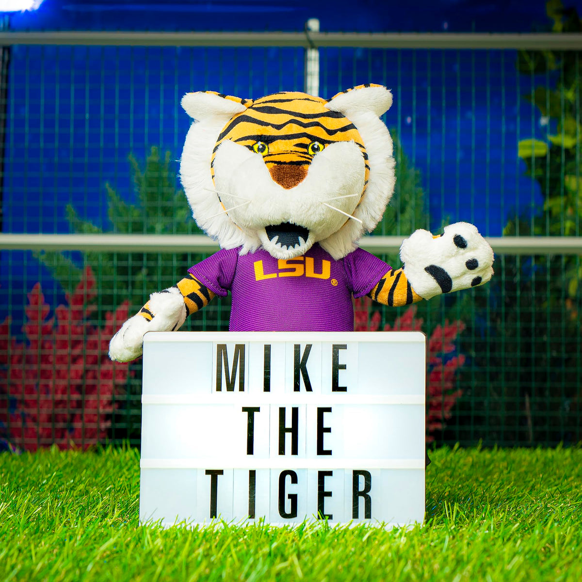 Bleacher Creatures LSU Mike the Tiger plush with soft fabric texture and comfort