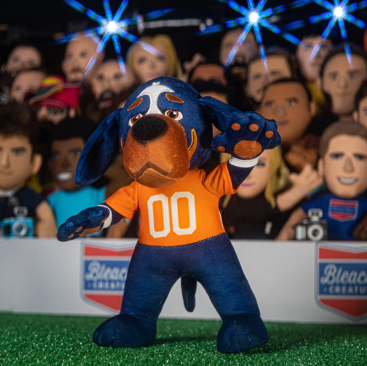 Bleacher Creatures Smokey stands easily on shelves for display.