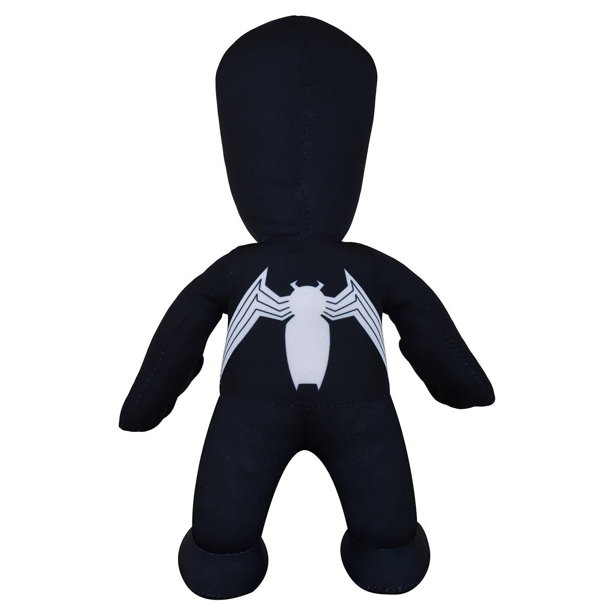 Bleacher Creatures Venom 10in plush, emblem print highlights authentic Marvel details.