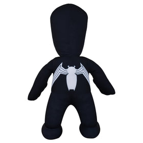 Bleacher Creatures Venom 10in plush, emblem print highlights authentic Marvel details.