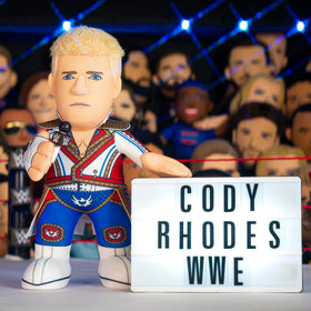 Bleacher Creatures Cody Rhodes 10-inch plush back view, showcasing the character from behind.