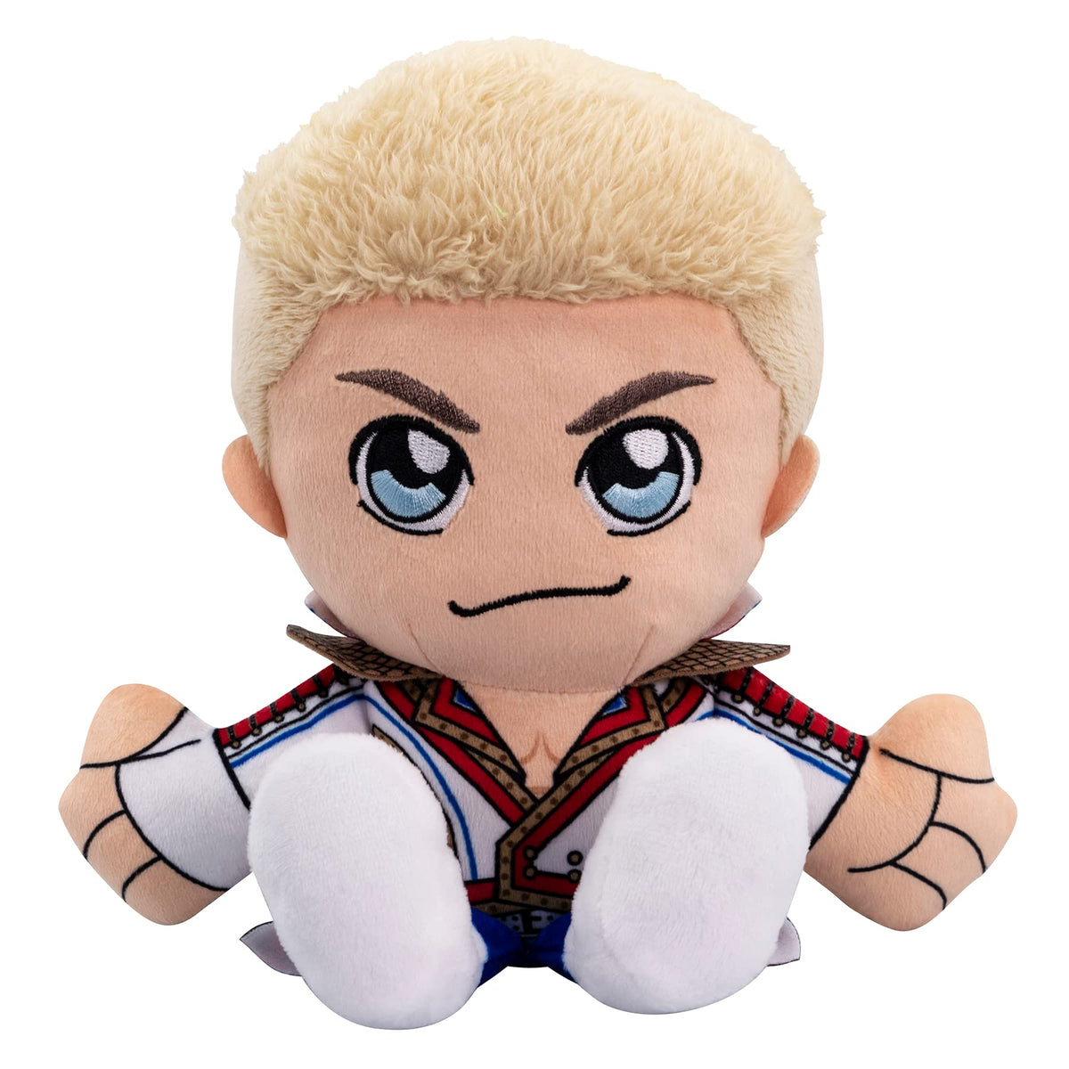 Bleacher Creatures Cody Rhodes 8-inch Kuricha plush front view, ideal for shelf display