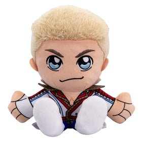 Bleacher Creatures Cody Rhodes 8-inch Kuricha plush front view, ideal for shelf display