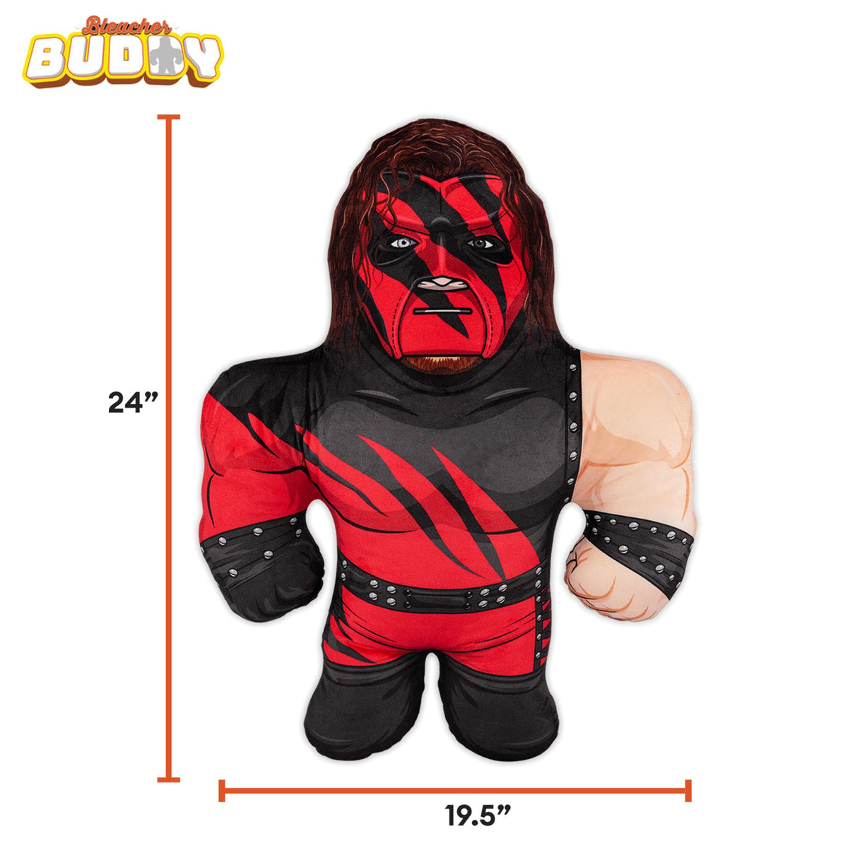Close-up of Kane plush face with detailed print