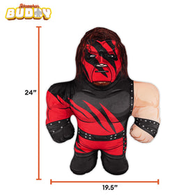 Close-up of Kane plush face with detailed print
