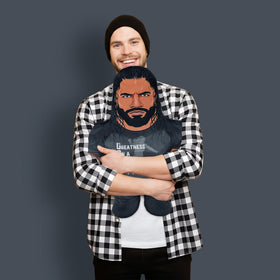 Bleacher Creatures WWE Roman Reigns 24-inch Bleacher Buddy detail embroidery adds realism.