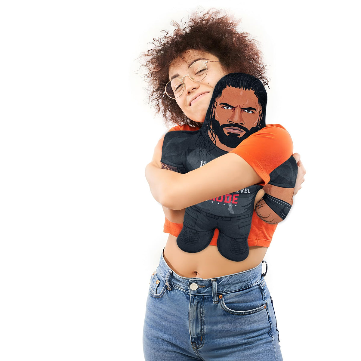 Bleacher Creatures WWE Roman Reigns 24-inch Bleacher Buddy front view ideal for shelf display.
