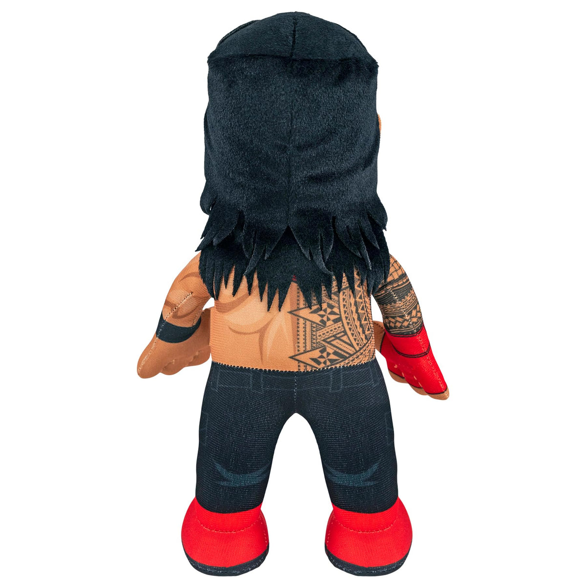 Bleacher Creatures WWE Roman Reigns plush pose perfect for shelf display.