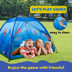 BLINWORLD Undersea World tent front view blue invites quick setup and playtime