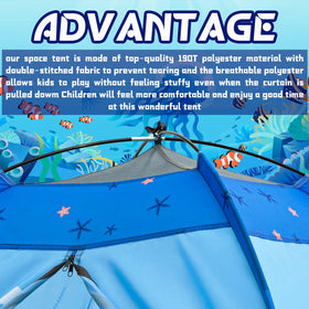 BLINWORLD Undersea World tent polyester fabric closeup showing durable material