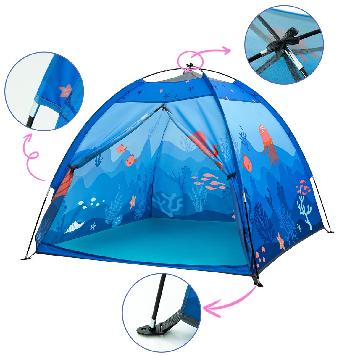 BLINWORLD Undersea World tent mesh top for airflow and visibility