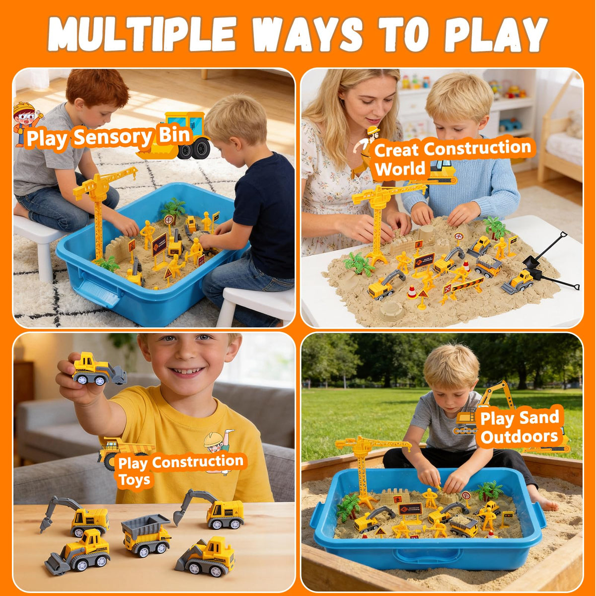 BlingCnsy road workers and trees create site based play.