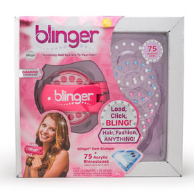 Blinger Diamond Starter Set Gem Stamper with pink gems for quick hair sparkle