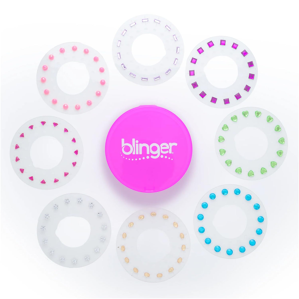 Blinger hair-safe gems show adhesive close-up with skin-friendly hold.