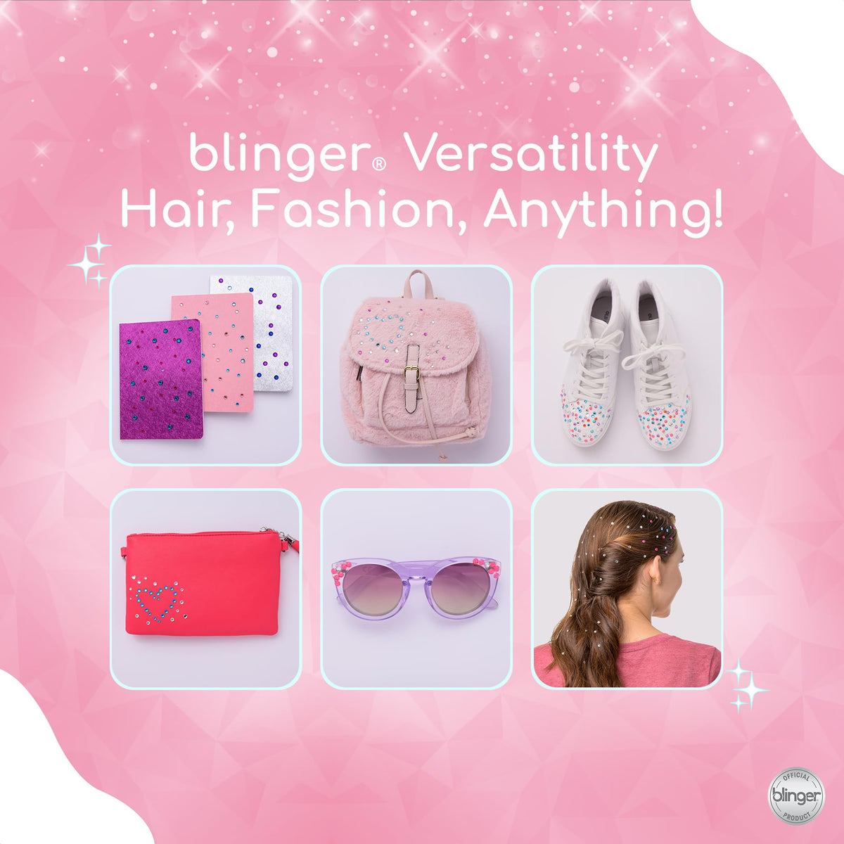 Blinger sparkle stays vibrant until you brush it out.