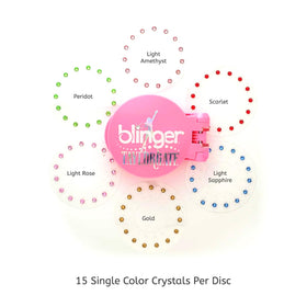 Ninety premium glass crystals offer six color options for versatile looks.