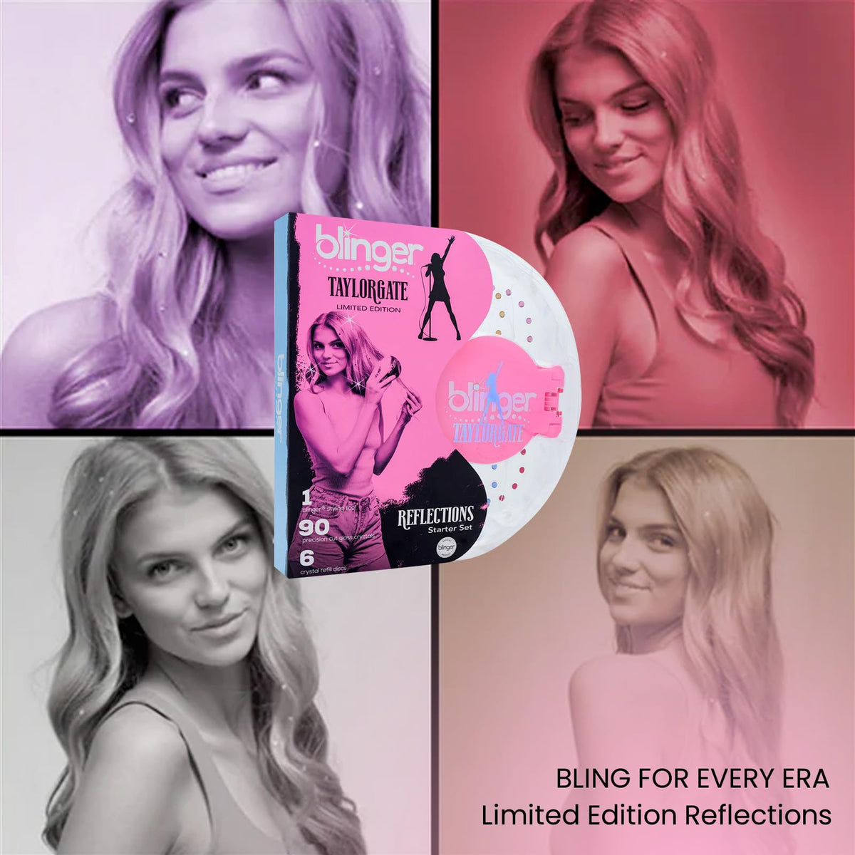 Six color discs with 15 crystals each enable quick color mixing.