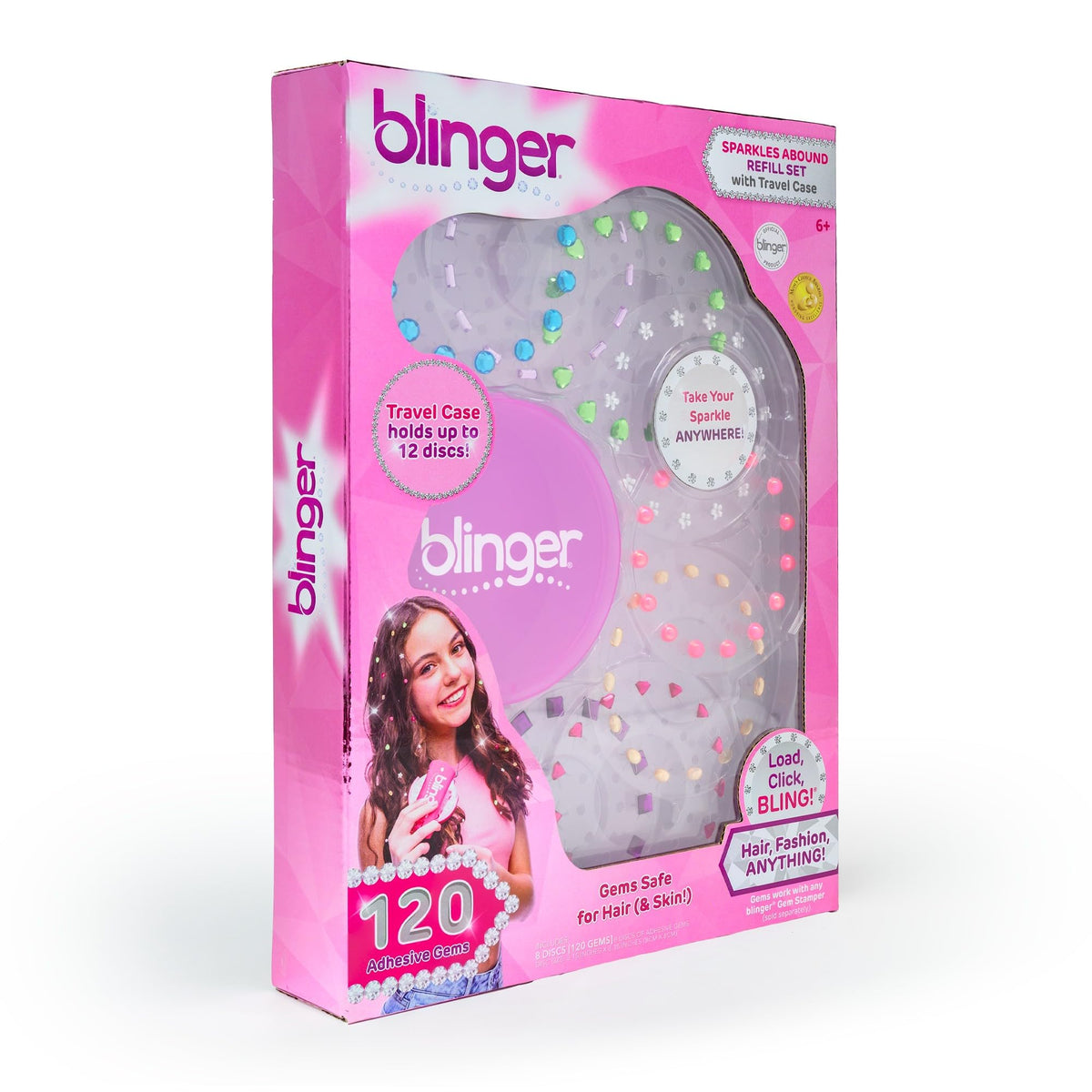 Blinger Sparkles Abound refill discs in eight colors for quick, colorful sparkle.