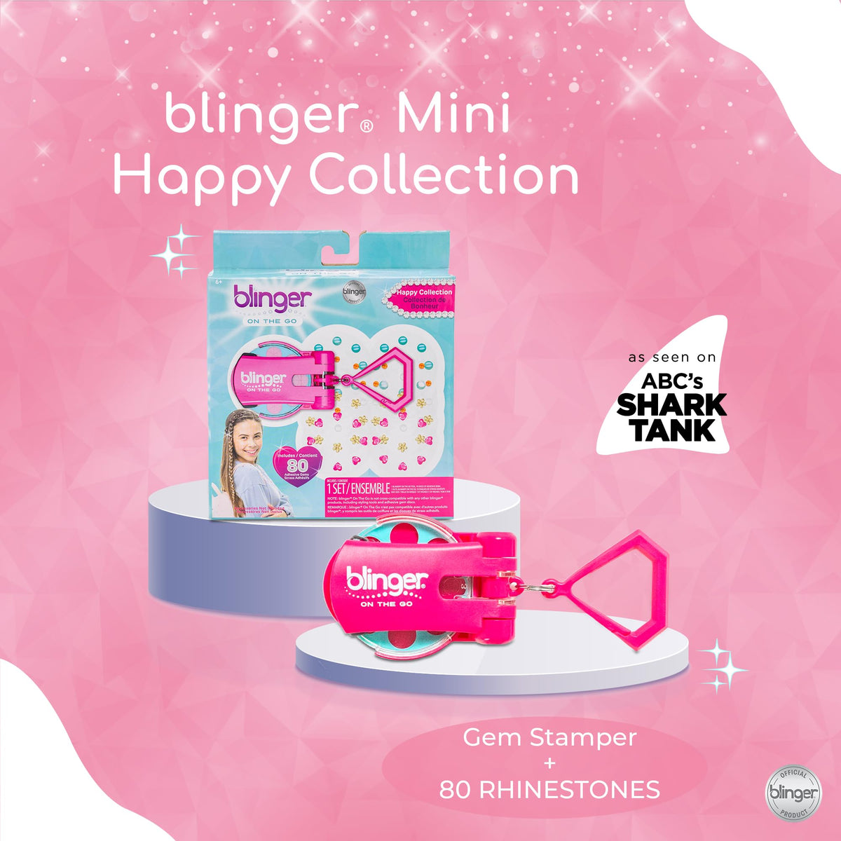 Blinger styling tool compact for quick on the go bling sessions.