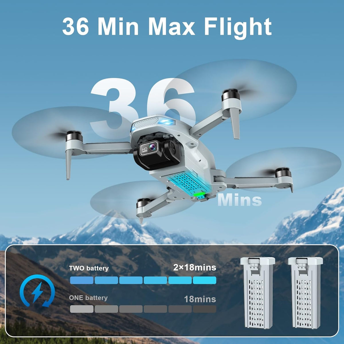 BLINORY double-battery design extends flight time to 36 minutes