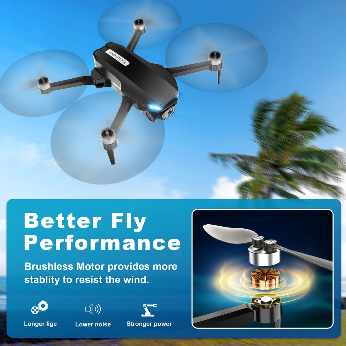 Compact foldable BLINORY drone designed for easy travel