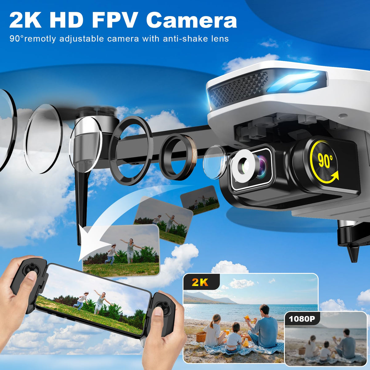 BLINORY GPS drone follows you with Follow Me for hands-free shots