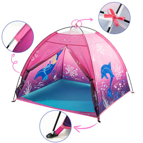 BLINWORLD mermaid tent with double-pull zipper for easy opening and secure closure