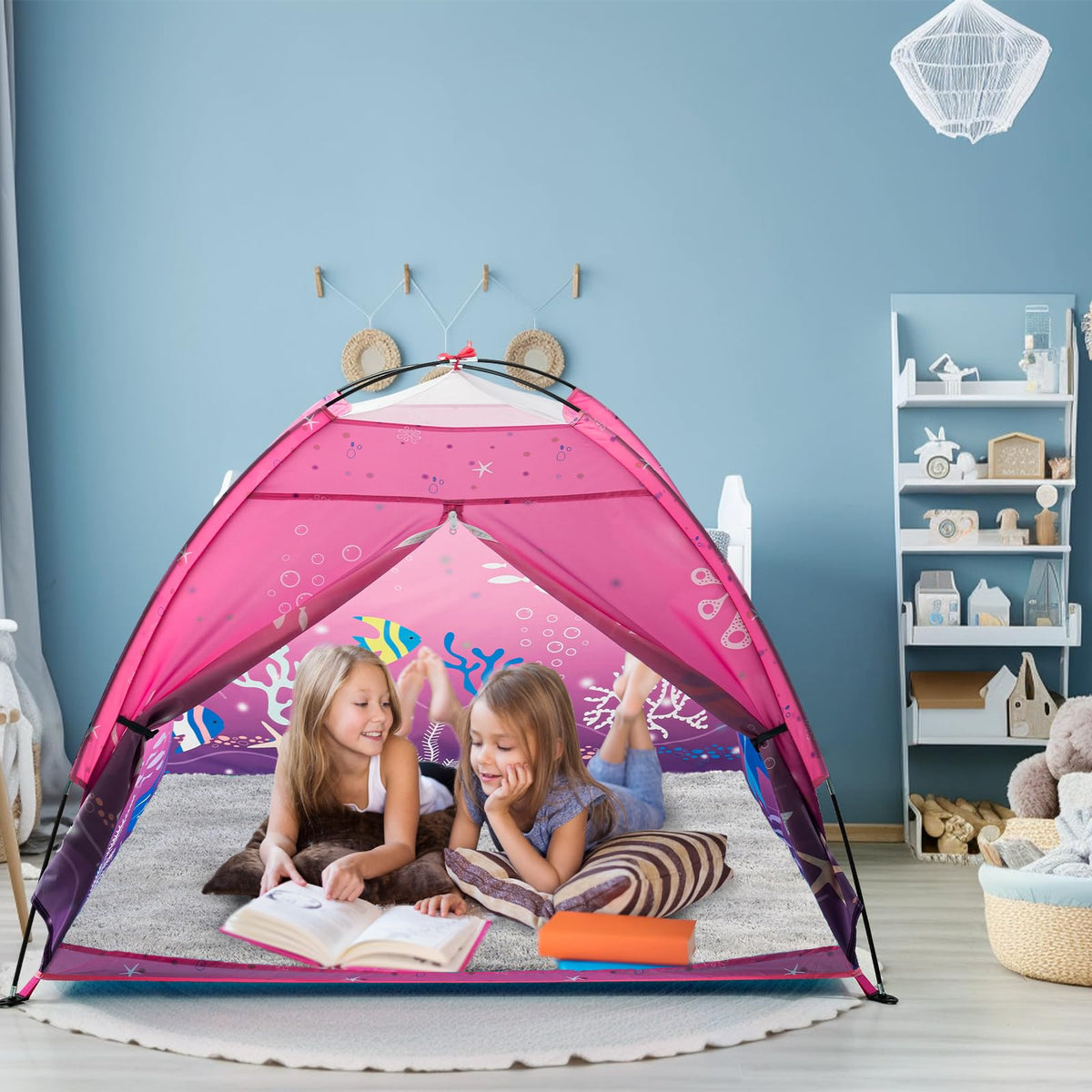 BLINWORLD mermaid tent roomy interior fits several children for shared adventures