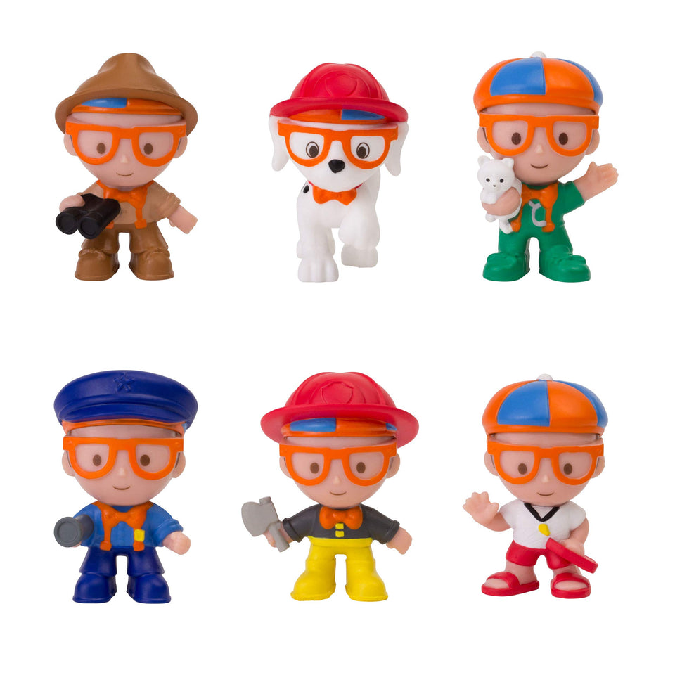 Blippi Mini Heroes Police Officer squishy figure for imaginative play.