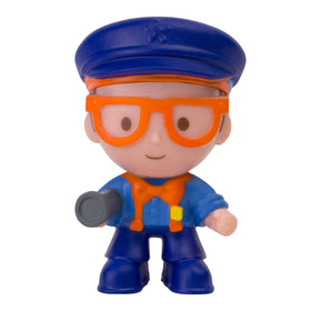 Blippi Mini Heroes Squishables unboxing image shows surprise variety.