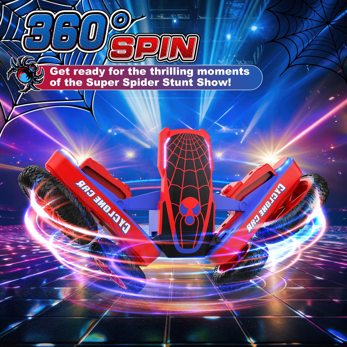 Blissbud Spider RC Car battery pack indicates extended play with two rechargeable cells