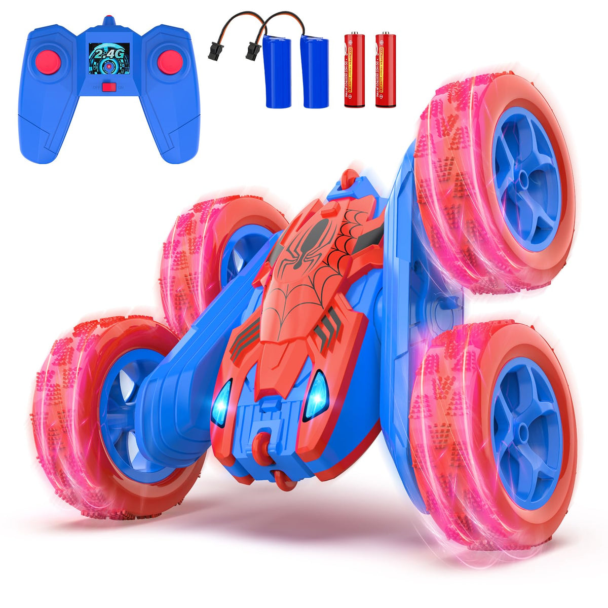 Blissbud Spider RC Car front view shows rugged grip for off road fun