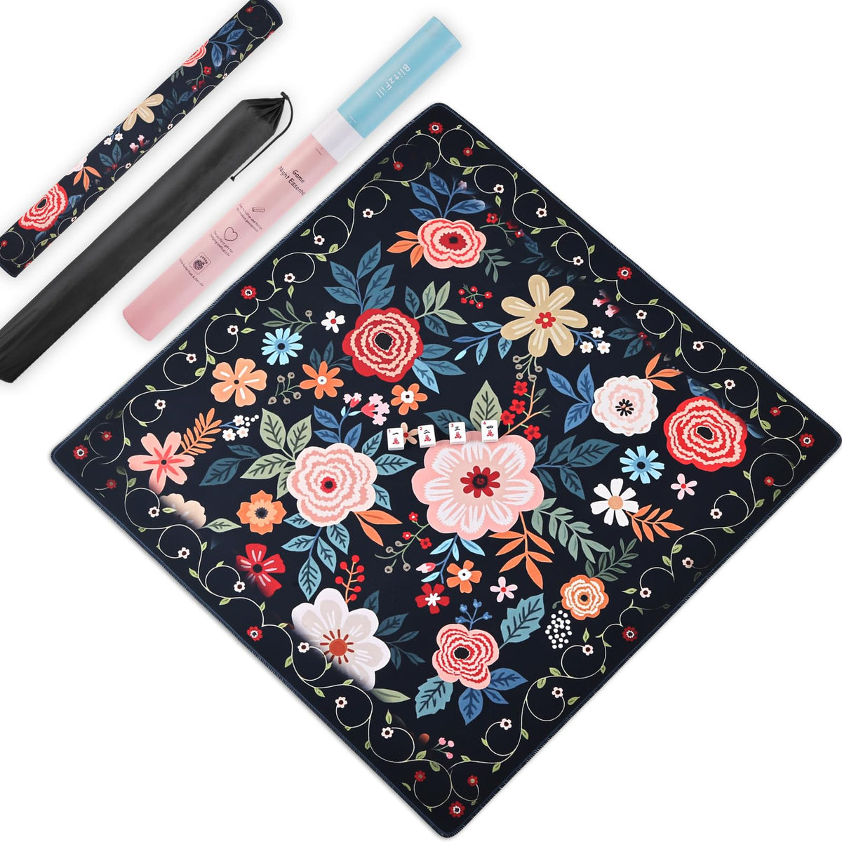 BlitzFill Mahjong Mat with 3mm thickness and non-slip base for silent play.