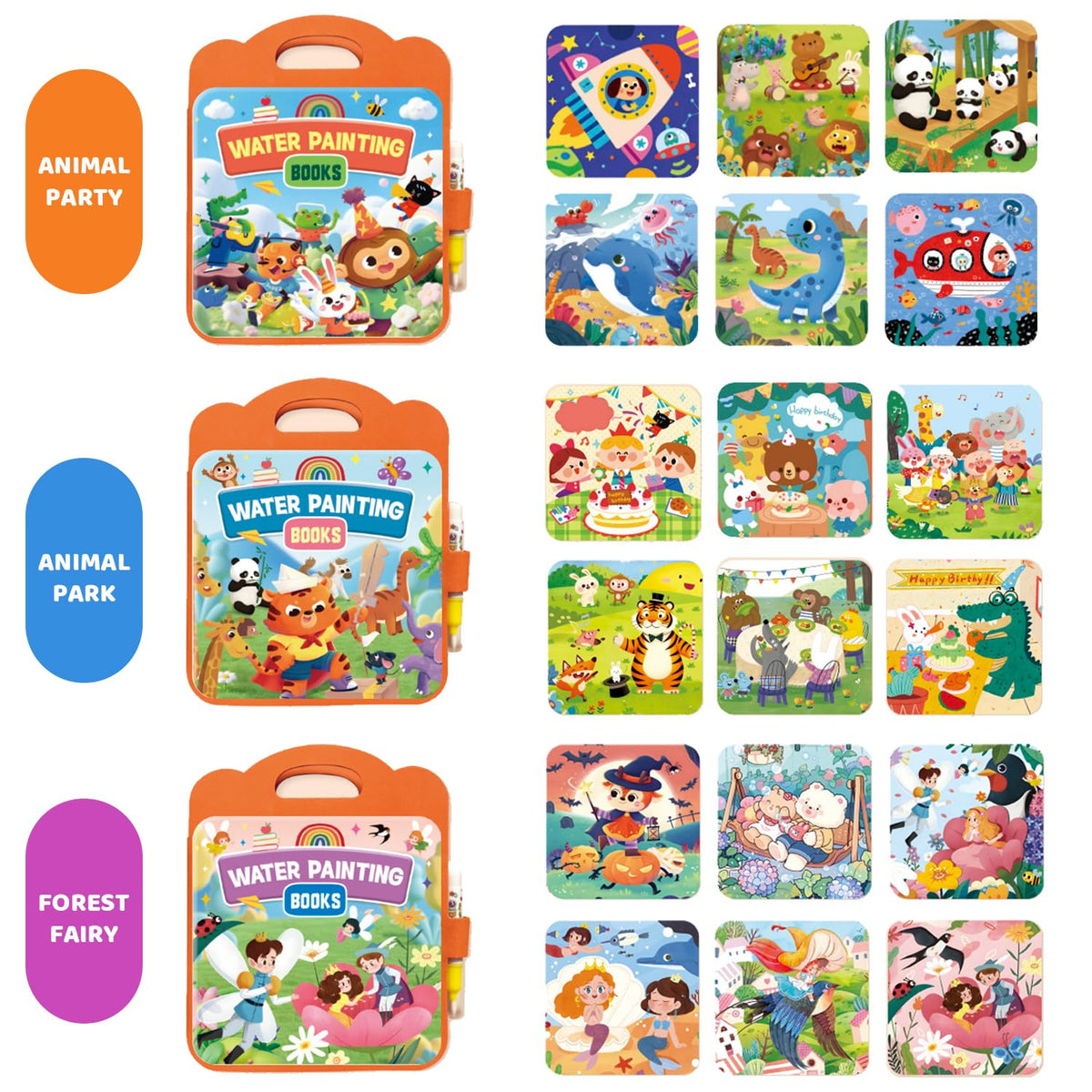 BlivEclat magic water coloring book interior scene 5 shows clean, safe surface