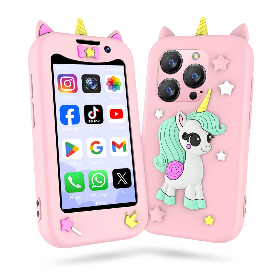 BLKE Max Kids Phone with unicorn case, front camera for kid-friendly photos